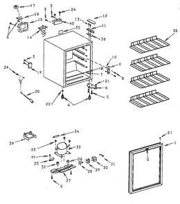 Cabinet Parts Diagram and Parts List for 56413245100  Kenmore Cooler