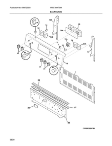 Backguard Diagram and Parts List for FFEF3054TSM  Frigidaire Range