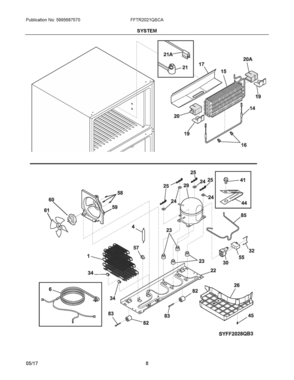 05 - SYSTEM Diagram and Parts List for FFTR2021QSCA  Frigidaire Refrigerator