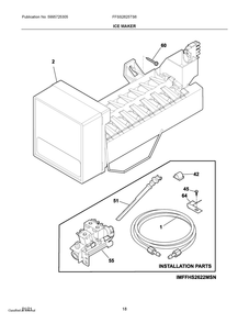 Ice Maker Diagram and Parts List for FFSS2625TS6  Frigidaire Refrigerator