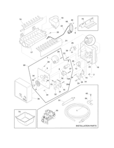 Icemaker Diagram and Parts List for FPHG2399PF1  Frigidaire Refrigerator