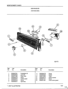Dishwasher Diagram and Parts List for 1032-005A  Frigidaire Dishwasher