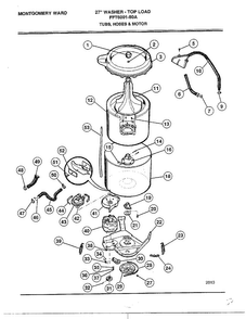 Tubs/hoses And Motor Diagram and Parts List for 6001-80A  Frigidaire Washer