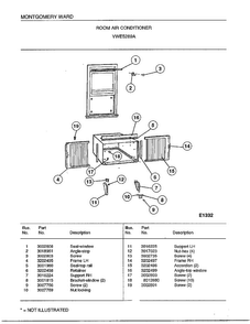Room Air Conditioner Page 5 Diagram and Parts List for 5289A  Frigidaire Air Conditioner