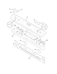 Backguard Diagram and Parts List for FGES3045KFF  Frigidaire Range