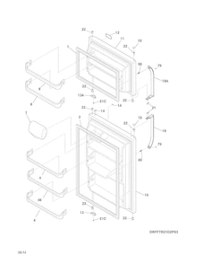 Doors Diagram and Parts List for FFHT1817PS2  Frigidaire Refrigerator