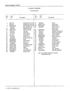 Upright Freezer Page 6 Diagram and Parts List for 43159A  Frigidaire Freezer