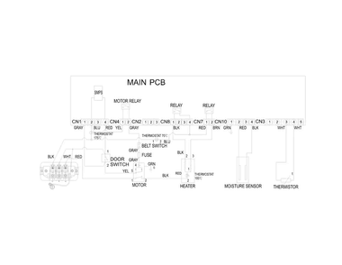 Wiring Diagram Diagram and Parts List for FFRE4120SW  Frigidaire Dryer