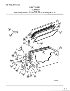 Chest Freezer Diagram and Parts List for 84057A  Frigidaire Freezer