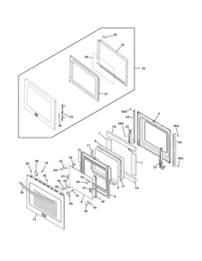 Doors Diagram and Parts List for FGMC2765PFC  Frigidaire Microwave Oven Combo