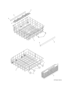 Racks Diagram and Parts List for LFBD2409LF1B  Frigidaire Dishwasher