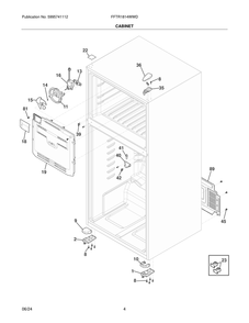 Cabinet Diagram and Parts List for FFTR1814WWD  Frigidaire Refrigerator