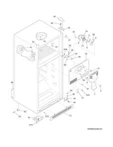 Cabinet Diagram and Parts List for MRTW20V3PW2  Uni Refrigerator