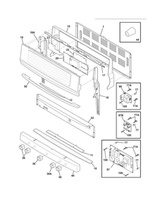 Backguard Diagram and Parts List for CEW30GF6GSM  Electrolux Range