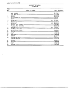 Washer Page 4 Diagram and Parts List for 6207B  Frigidaire Washer