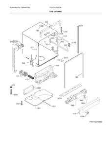 Tub & Frame Diagram and Parts List for FGID2479SF0A  Frigidaire Dishwasher