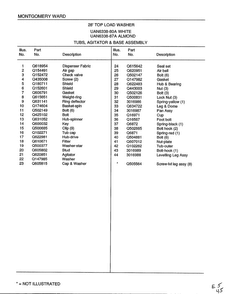Tubs, Agitator And Base Assembly Page 2 Diagram and Parts List for 6338A  Frigidaire Washer
