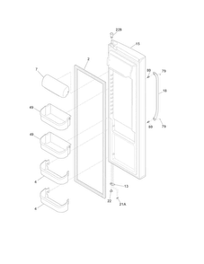 Refrigerator Door Diagram and Parts List for DFHS2313MF7  Frigidaire Refrigerator