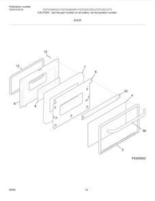 Part Location Diagram of 316008401 Bosch Range washer
