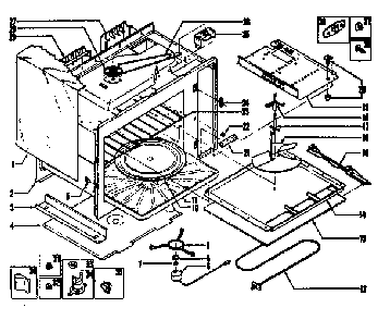 Basic Body Diagram and Parts List for 56-4877  Tappan Microwave