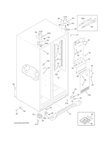 Cabinet Diagram and Parts List for FGHC2331PF4  Frigidaire Refrigerator