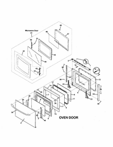Microwave And Oven Doors Diagram and Parts List for 79047842400  Kenmore Microwave
