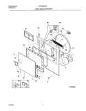 FRNT PNL, DOOR Diagram and Parts List for GLEQ332AS1  Frigidaire Dryer