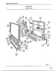Dishwasher Page 3 Diagram and Parts List for 1041-002A  Frigidaire Dishwasher