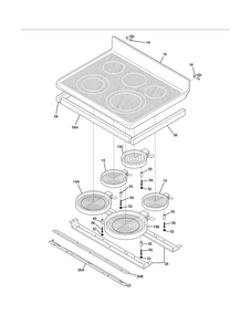 Main Top Diagram and Parts List for CGEF306TMFB  Frigidaire Range