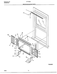 Window Mounting Parts Diagram and Parts List for 5177004B  Frigidaire Air Conditioner