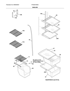 Shelves Diagram and Parts List for FFSS2618SS0  Frigidaire Refrigerator