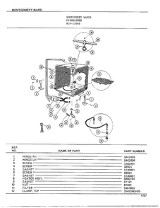 Dishwasher Page 4 Diagram and Parts List for 1266B  Frigidaire Dishwasher