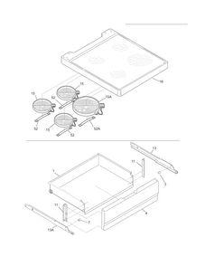 Top/drawer Diagram and Parts List for CFEF2425LWC  Frigidaire Range