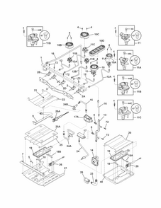 Burner Diagram and Parts List for 79078022300  Kenmore Range