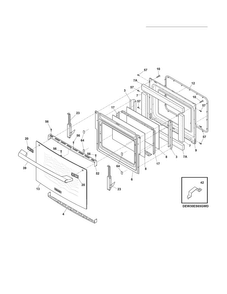 Door Diagram and Parts List for EI30ES55LBA  Electrolux Range