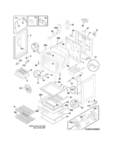 Body Diagram and Parts List for CGEF3032MFH  Frigidaire Range