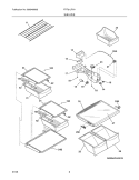 SHELVES Diagram and Parts List for FRT21LR7AQD  Frigidaire Refrigerator