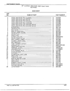 Basic Body Page 2 Diagram and Parts List for 8468A  Frigidaire Range