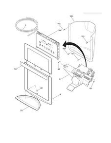 Ice & Water Dispenser Diagram and Parts List for FPUS2698LF3  Frigidaire Refrigerator