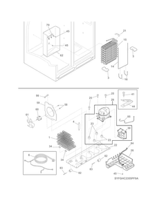 System Diagram and Parts List for EW23CS75QS0  Electrolux Refrigerator