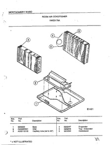 Room Air Conditioner Page 4 Diagram and Parts List for 5179A  Frigidaire Air Conditioner