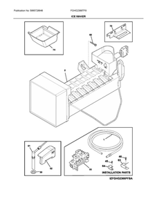 Ice Maker Diagram and Parts List for FGHG2368TF8  Frigidaire Refrigerator