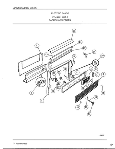 Backguard Parts Diagram and Parts List for 4881  Frigidaire Range