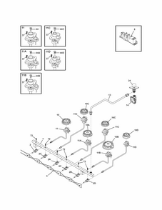 Burner Diagram and Parts List for 79033043401  Kenmore Cooktop