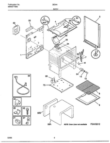 Body Diagram and Parts List for 283440C  Frigidaire Range