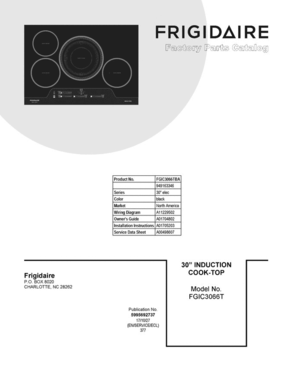 01 - Cover Sheet Diagram and Parts List for FGIC3066TBA  Frigidaire Cooktop