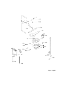 Wash System Diagram and Parts List for FGID2477RF3A  Frigidaire Dishwasher