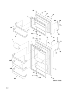 Doors Diagram and Parts List for FFHI1826PS5  Frigidaire Refrigerator