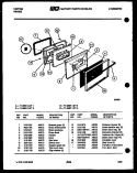 LOWER OVEN DOOR PARTS Diagram and Parts List for 77-4987-00-03  Tappan Microwave Oven Combo