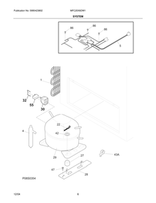 System Diagram and Parts List for MFC20X6DW1  Frigidaire Freezer